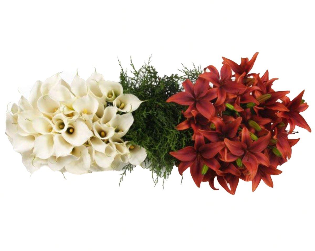 asiatic lily bouquet Asiatic Lilies, Calla Lilies & Pine Combo Box – 48LongStems.com