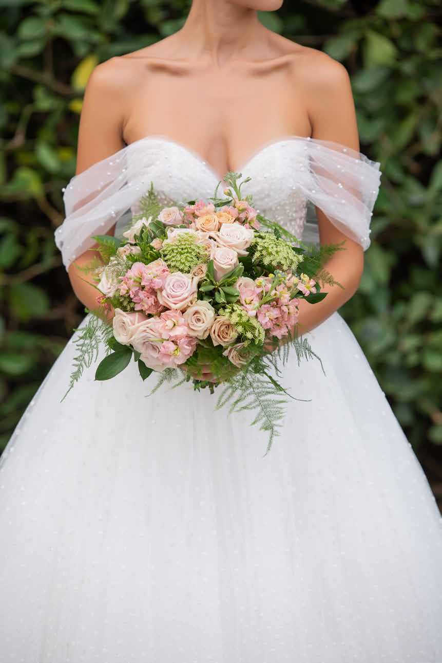 Pure Peach Pre-Made Wedding Bouquets - 48LongStems.com