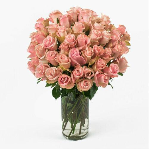 Long Stem Pink Rose Bouquet | Wholesale Roses – 48LongStems.com