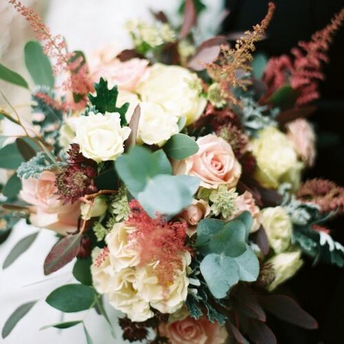 Beautiful Blush and Burgundy Wedding Bouquet - 48LongStems.com
