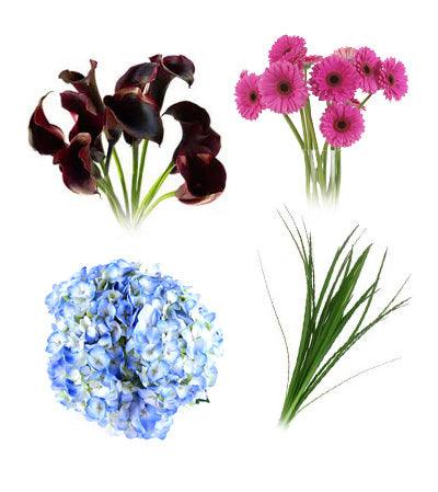 Calla Lilies (large), Gerbera Daisies, Hydrangaes, Lily Grass Combo Box - 48LongStems.com