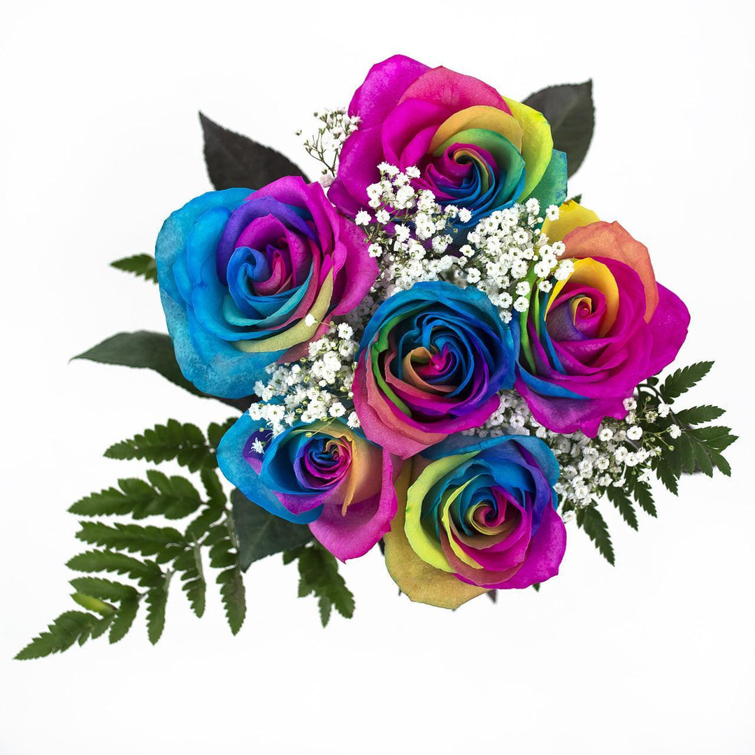 Rainbow Roses - 6 Stem Rose Bouquets | Rainbow Roses – 48LongStems.com