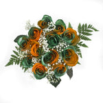 Orange and Green Dyed Rose Bouquet 12-Stem - 48LongStems.com