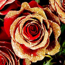 Load image into Gallery viewer, Red Rose Bouquet with Gold Glitter 12-Stem - 48LongStems.com

