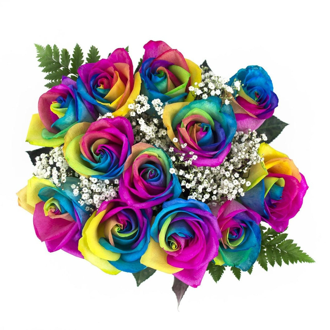Tie Dyed Rainbow Rose Bouquet 12-Stem - 48LongStems.com