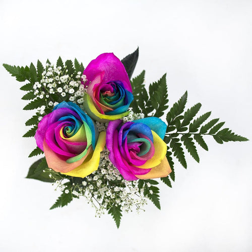 Tie Dyed Rainbow Rose Bouquet 3-Stem - 48LongStems.com