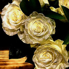 Load image into Gallery viewer, White Rose Bouquet with Silver Glitter 1-Stem - 48LongStems.com
