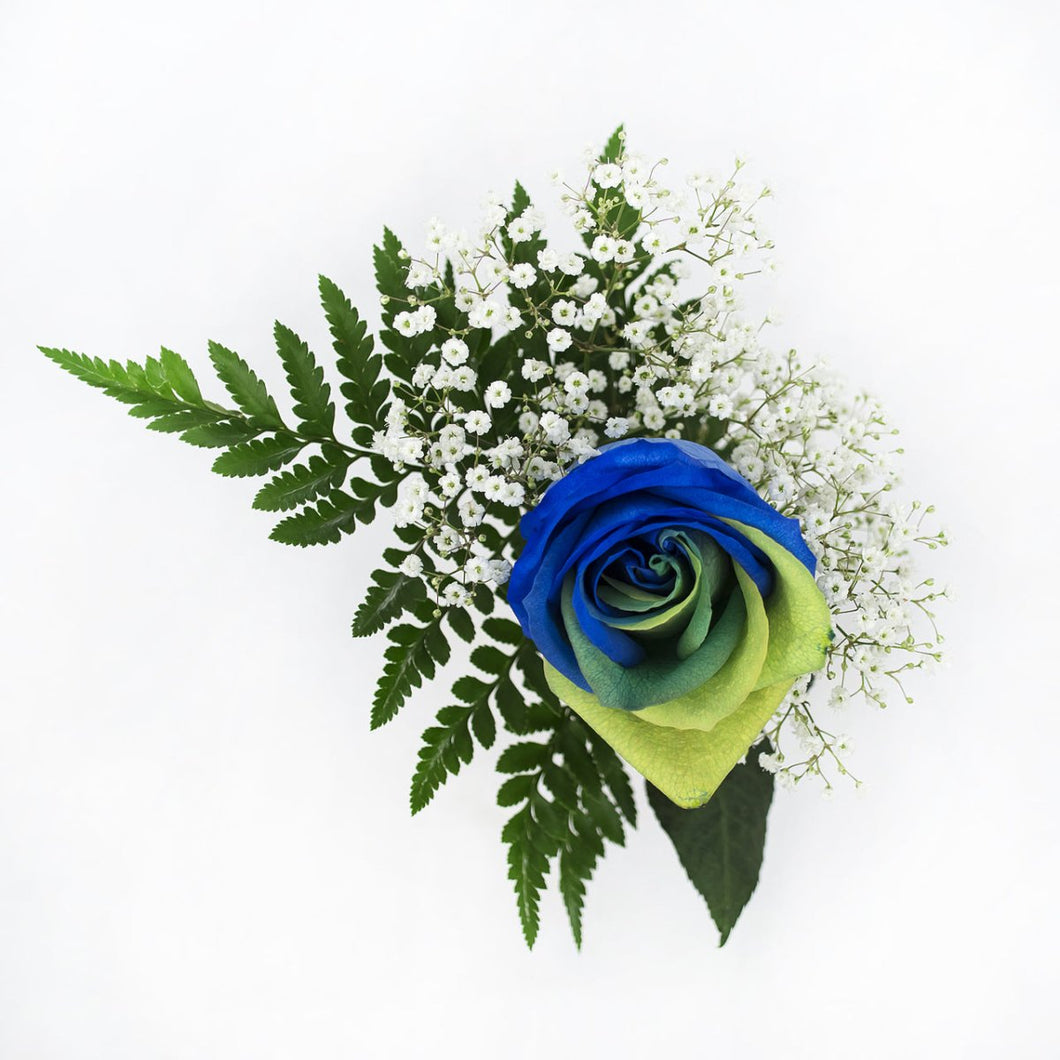 Yellow, Green and Blue Dyed Rose Bouquet 1-Stem - 48LongStems.com